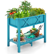HIPS Raised Garden Bed Poly Wood Elevated Planter Box-Blue - Blue