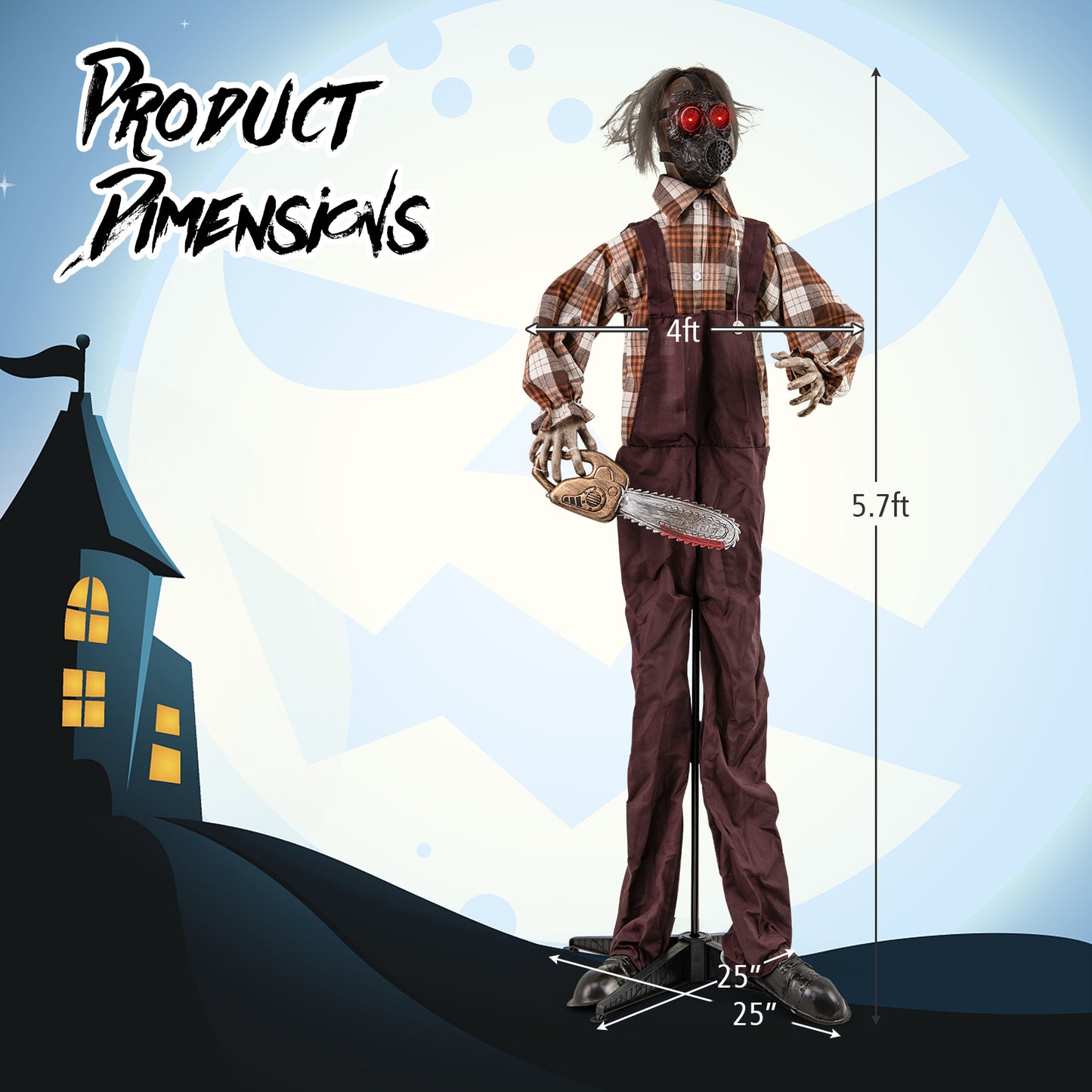 Halloween Animatronic Shaking Haunted Man with Lights and Sound