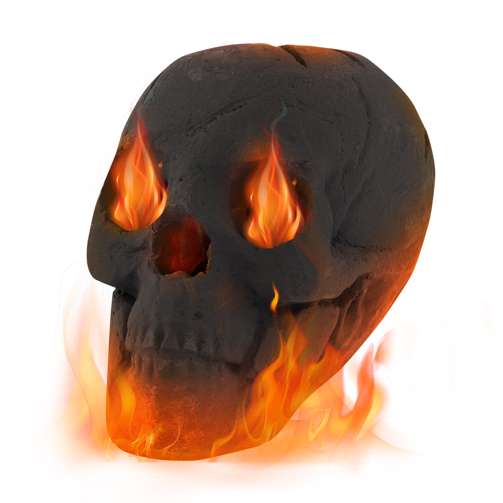 Halloween Fire Pit Skull Halloween Decoration-Black - Black