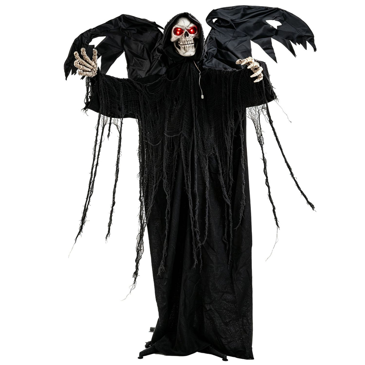 Halloween Standing Grim Reaper with Red Eyes and Shaking Head