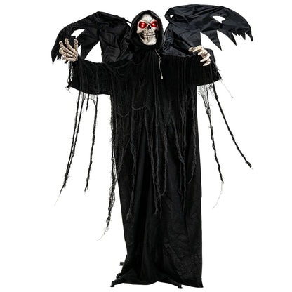 Halloween Standing Grim Reaper with Red Eyes and Shaking Head