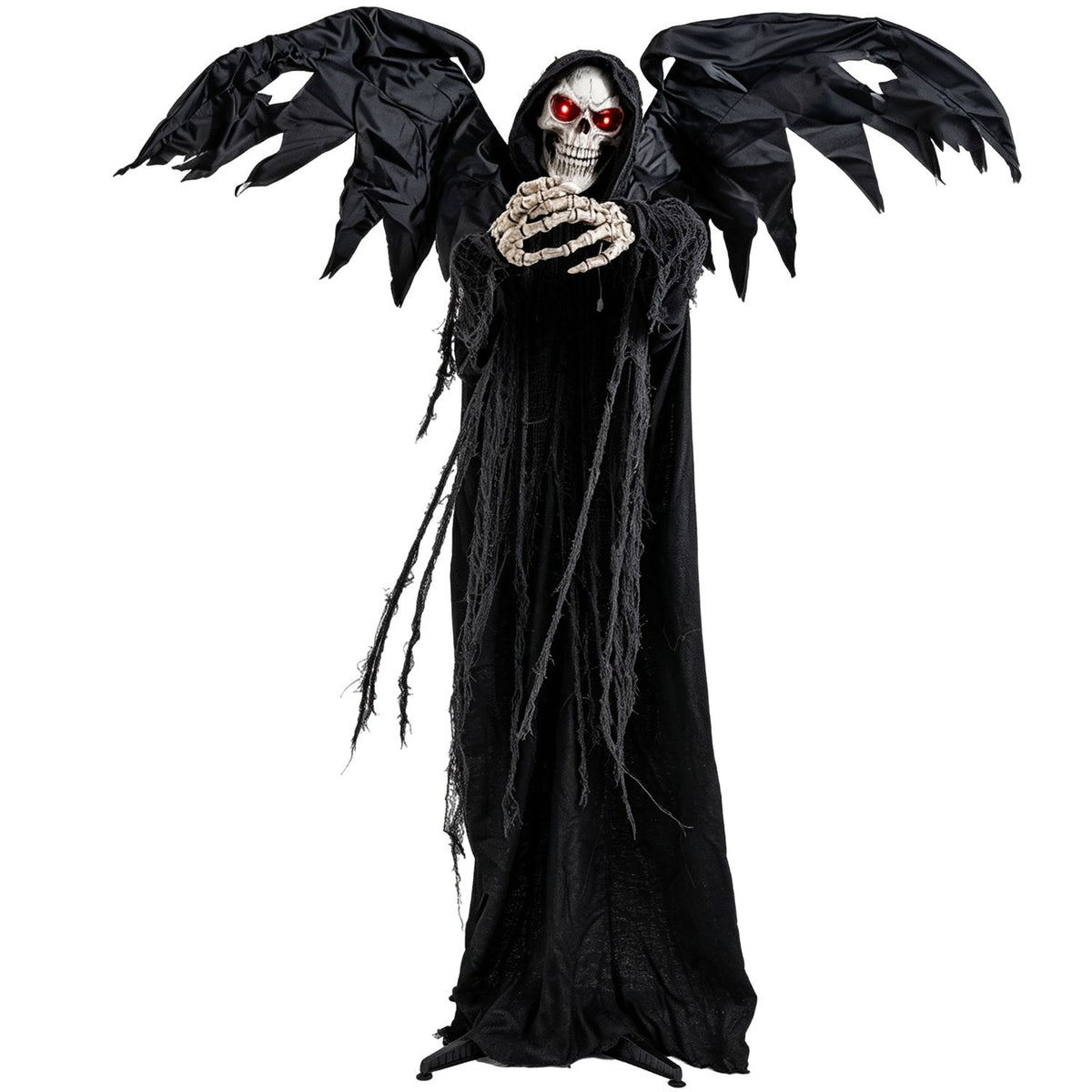 Halloween Standing Grim Reaper with Red Eyes and Shaking Head