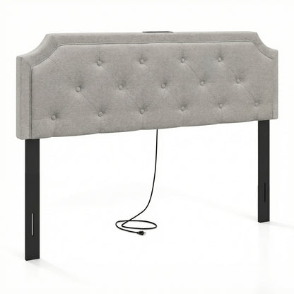 Headboard for Queen and Full Size Bed Tufted Upholstered Head Board-Gray