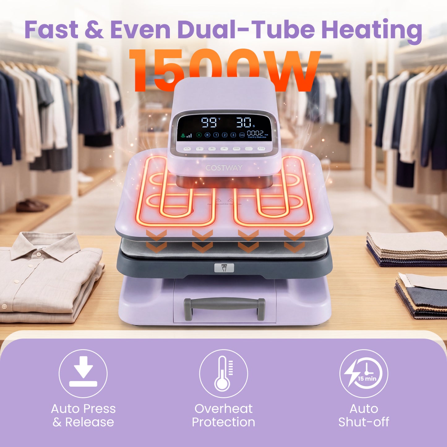 15x15 Auto Release Heat Press Machine 1500W