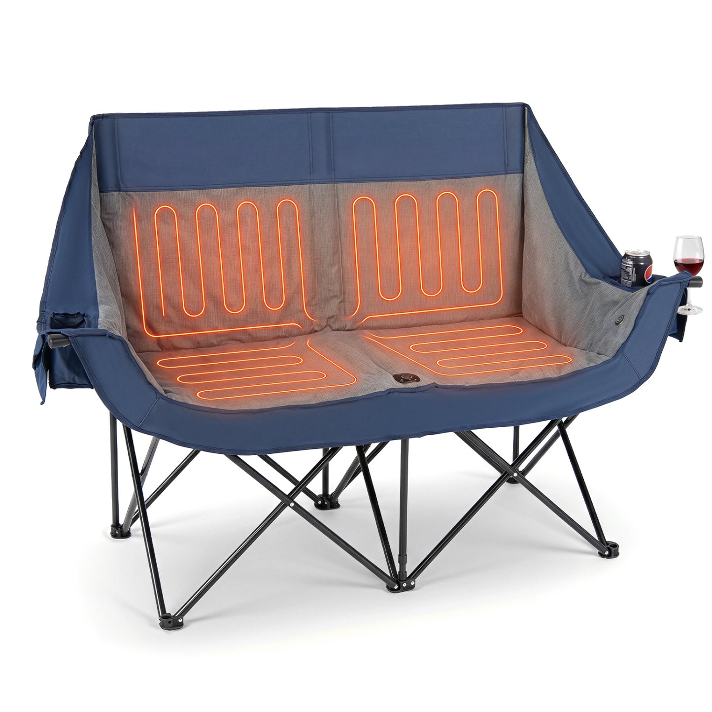 Heated Double Camping Chair with 4 Heating Zones