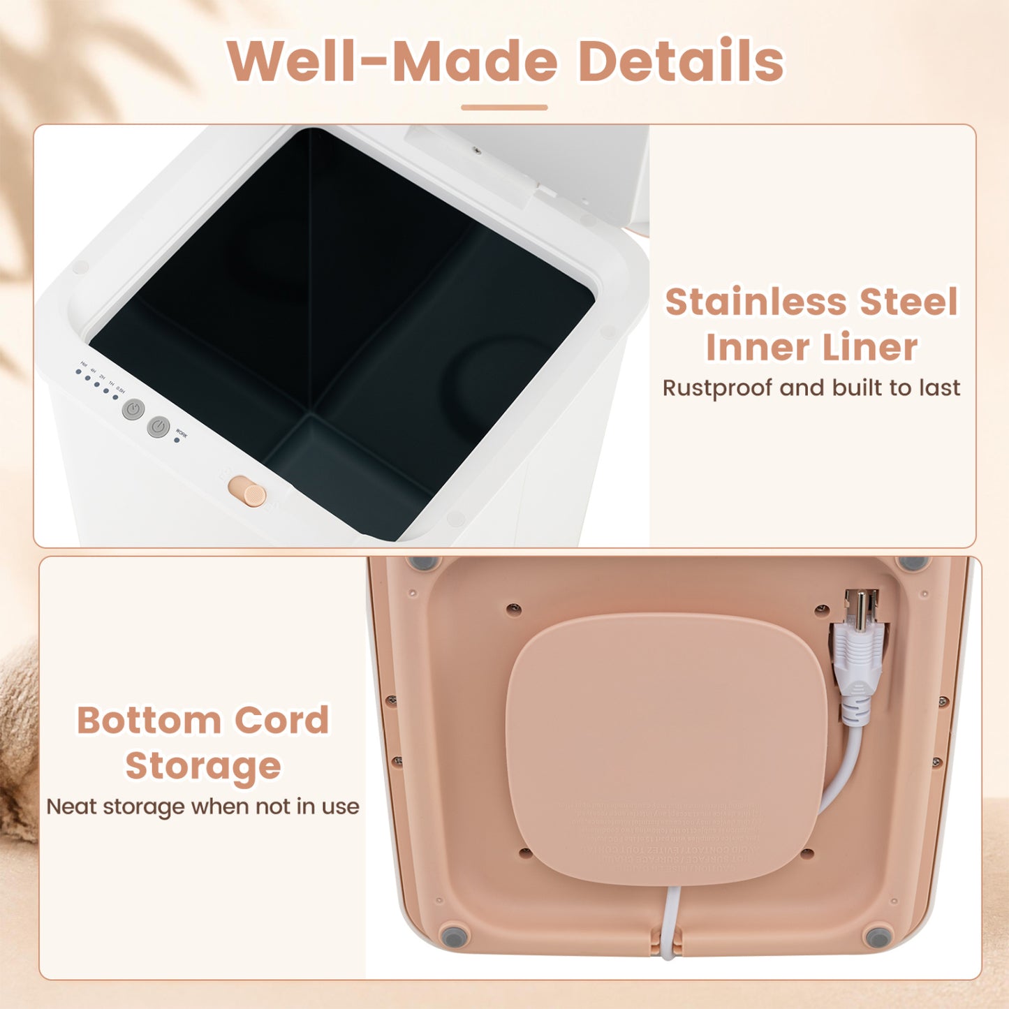 Heated Towel Warmer with Timer and Auto Shut-Off, 20L