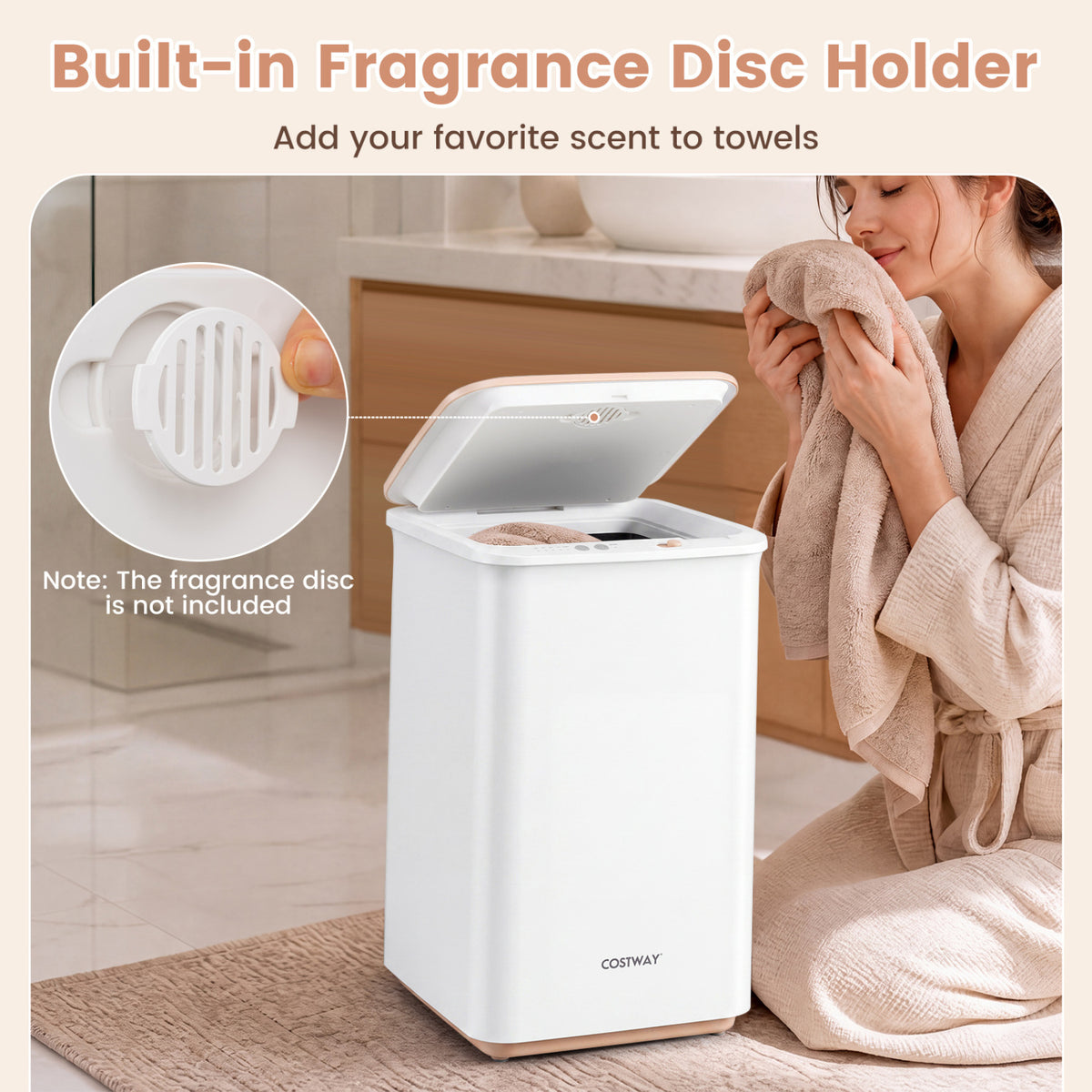 Heated Towel Warmer with Timer and Auto Shut-Off, 20L