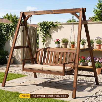 Carbonized Fir Wood Swing Frame with 880 lb Capacity