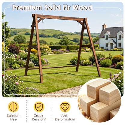 Carbonized Fir Wood Swing Frame with 880 lb Capacity