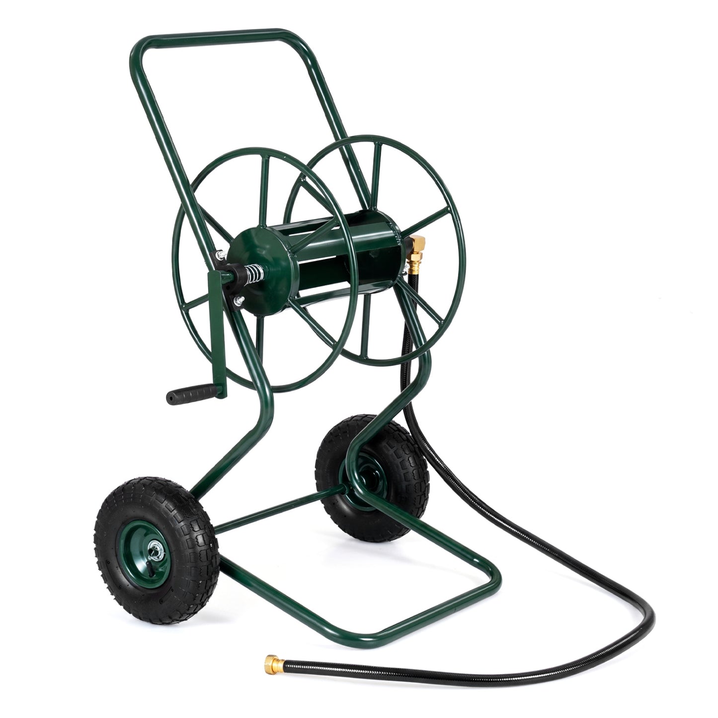 Garden Hose Reel Cart with Pneumatic Tires - 300 FT Capacity