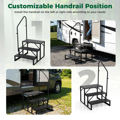 Heavy Duty Hot Tub Stair with Wide Anti-Slip Platforms for Porch and Mobile Home
