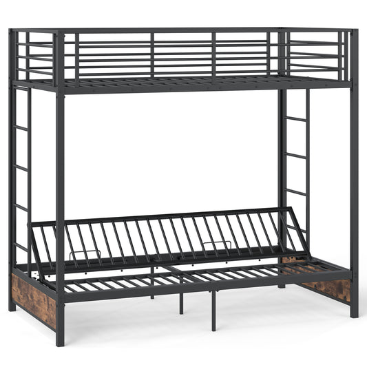 Heavy Duty Metal Bunk Bed Frame with Headboard and Footboard