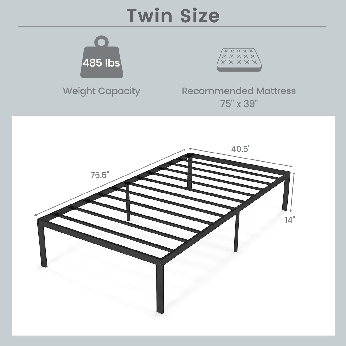 14 Inch Heavy Duty Metal Platform