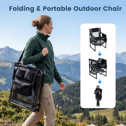 Camping Chair Heavy Duty with Cup Holder and Bottle Opener