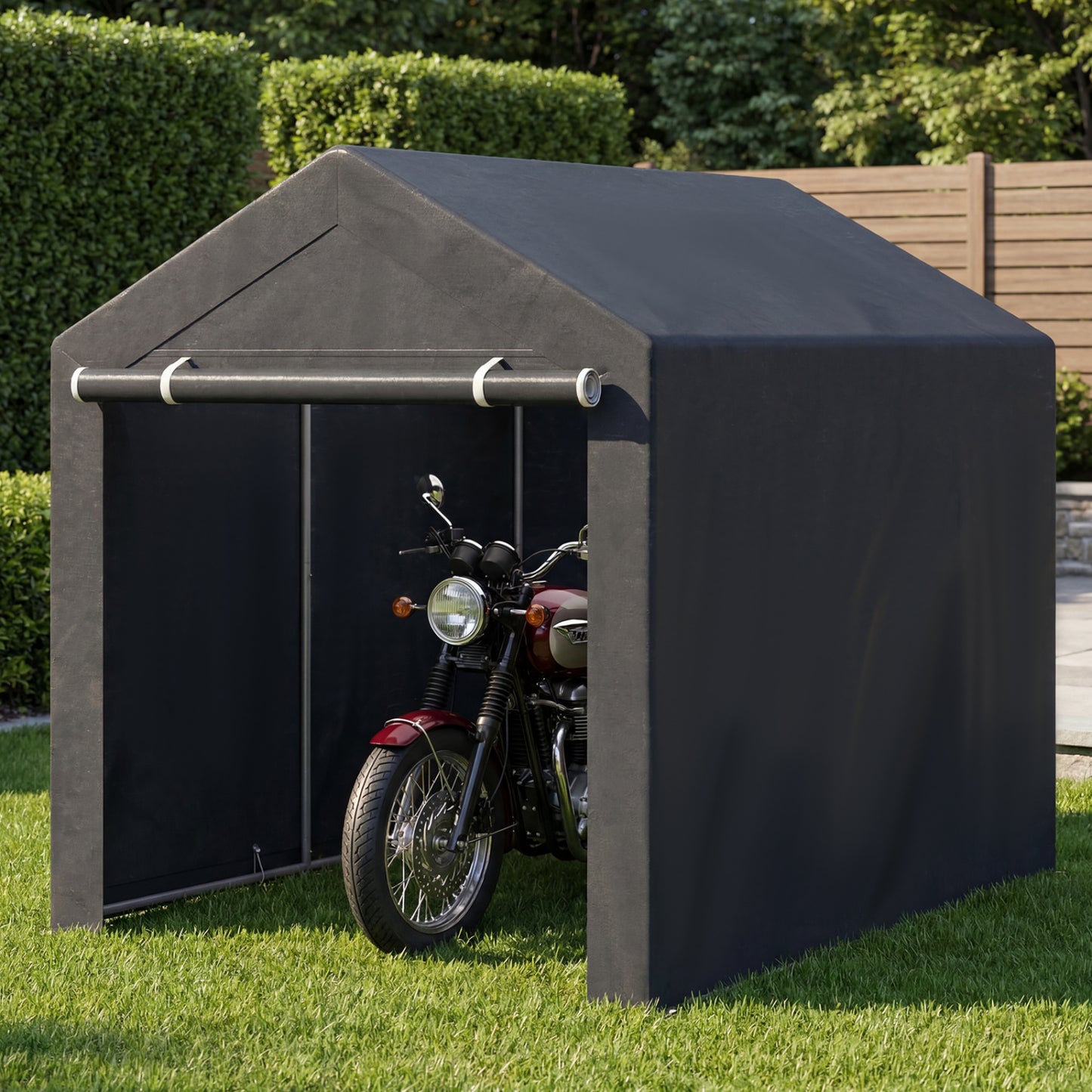 Portable Storage Shed with Roll-Up Zipper Door