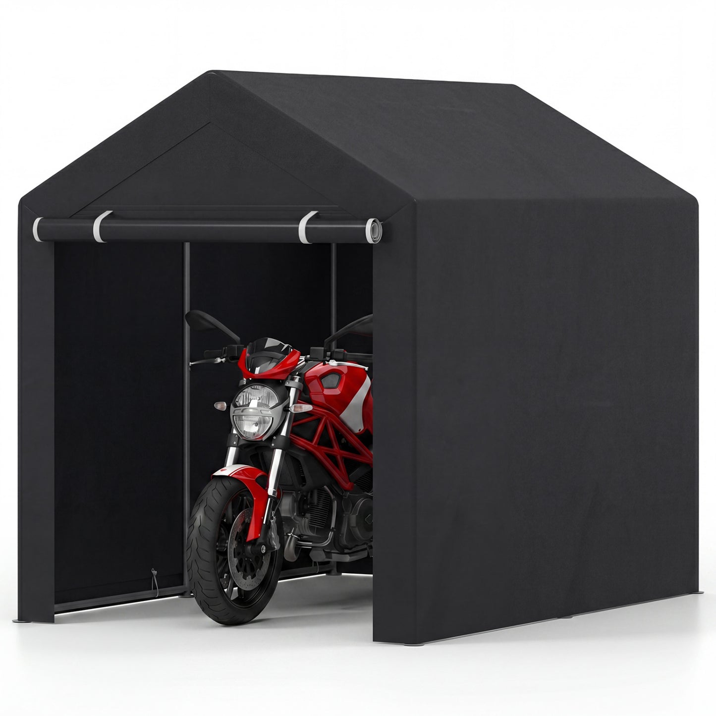 Portable Storage Shed with Roll-Up Zipper Door