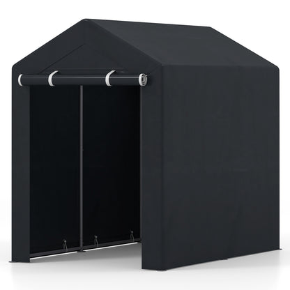 Portable Storage Shed with Roll-Up Zipper Door