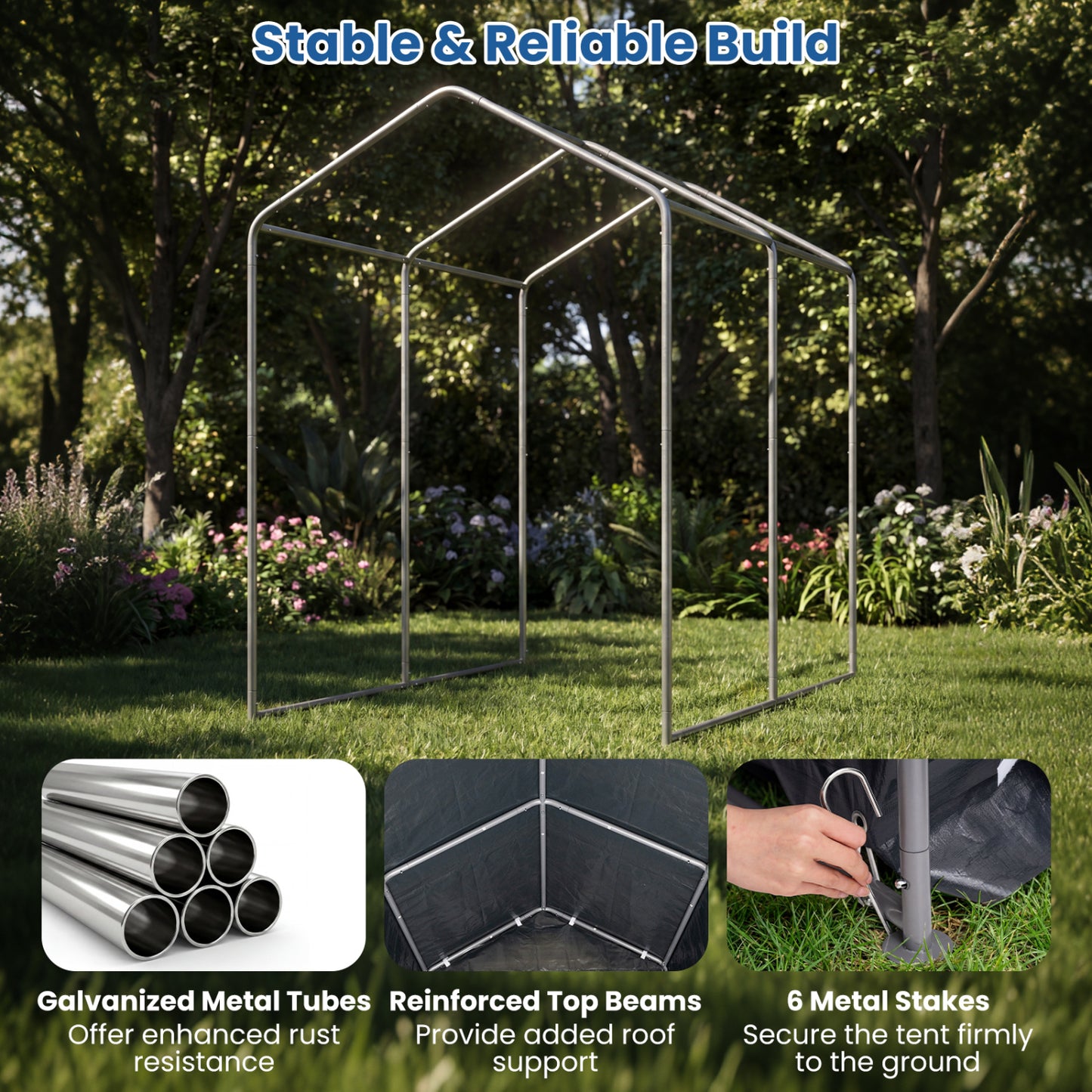 Portable Storage Shed with Roll-Up Zipper Door