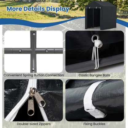 Portable Storage Shed with Roll-Up Zipper Door