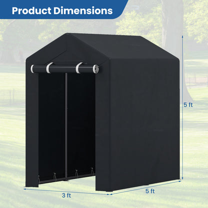 Portable Storage Shed with Roll-Up Zipper Door