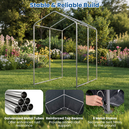 Portable Storage Shed with Roll-Up Zipper Door