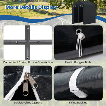 Portable Storage Shed with Roll-Up Zipper Door