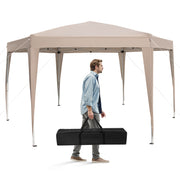 13 x 11.5 FT Hexagonal Pop-Up Height Adjustable Canopy Tent with Dressed Legs-Khaki