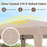 13 x 11.5 FT Hexagonal Pop-Up Height Adjustable Canopy Tent with Dressed Legs-Khaki