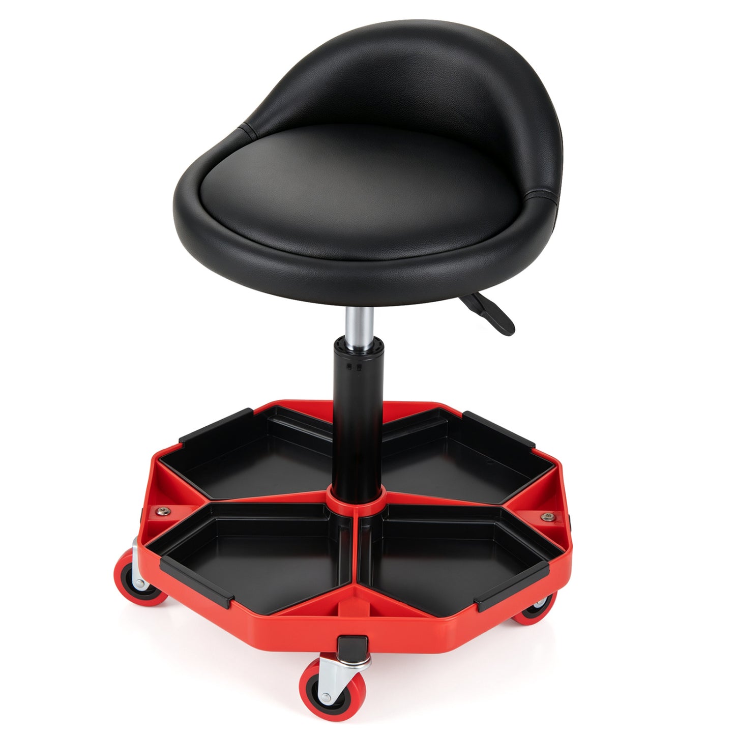 Adjustable Rolling Mechanic Seat with Storage Tray