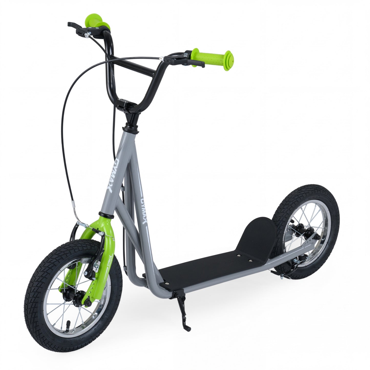 Height Adjustable Kid Kick Scooter with 12 Inch Air Filled Wheel-Grey - Grey