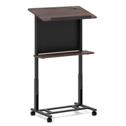 40.5-49 Inch Height Adjustable Rolling Podium Stand Lectern Table-Black
