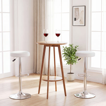 Adjustable Swivel Bar Stool with Footrest, 400 lbs Capacity