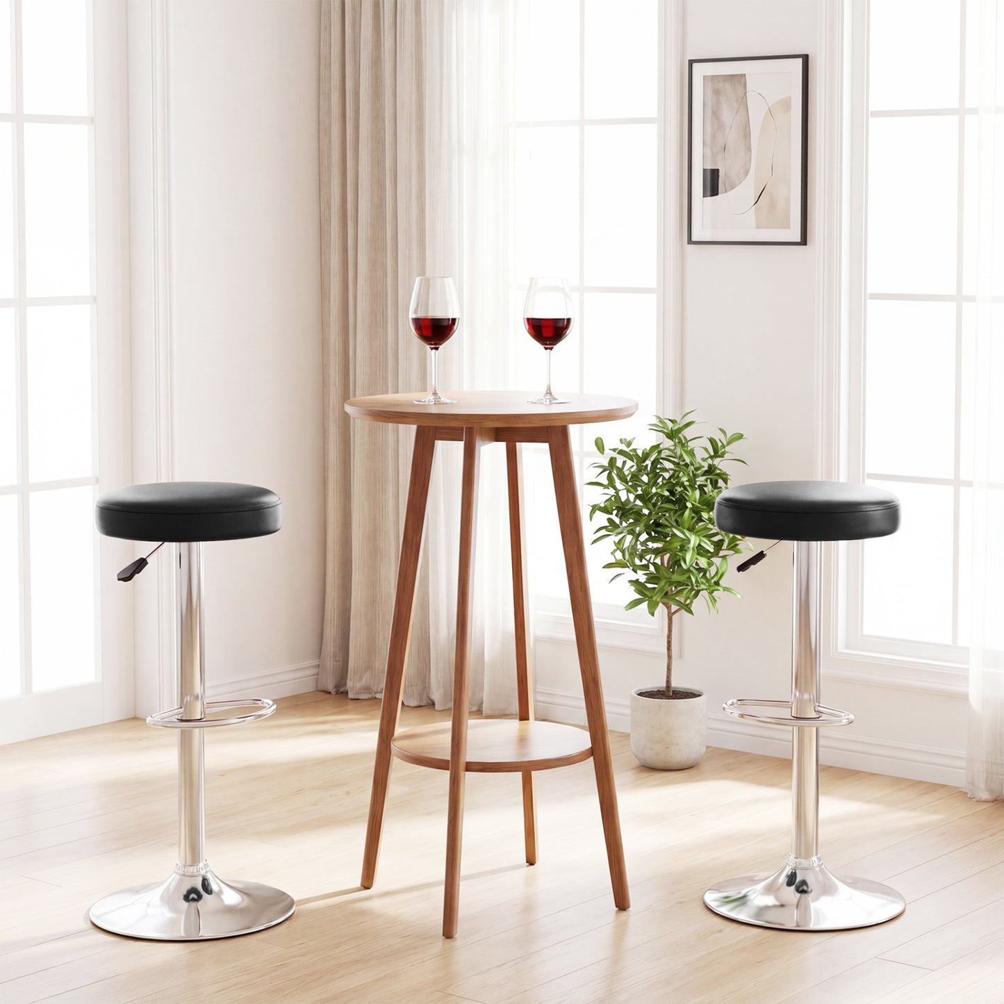Adjustable Swivel Bar Stool with Footrest, 400 lbs Capacity
