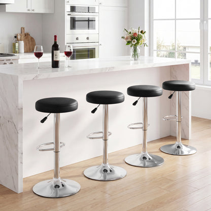 Adjustable Swivel Bar Stool with Footrest, 400 lbs Capacity