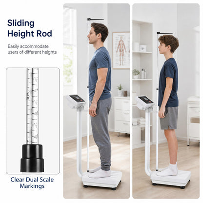 Digital Height and Weight Scale with LED Display 400 lbs
