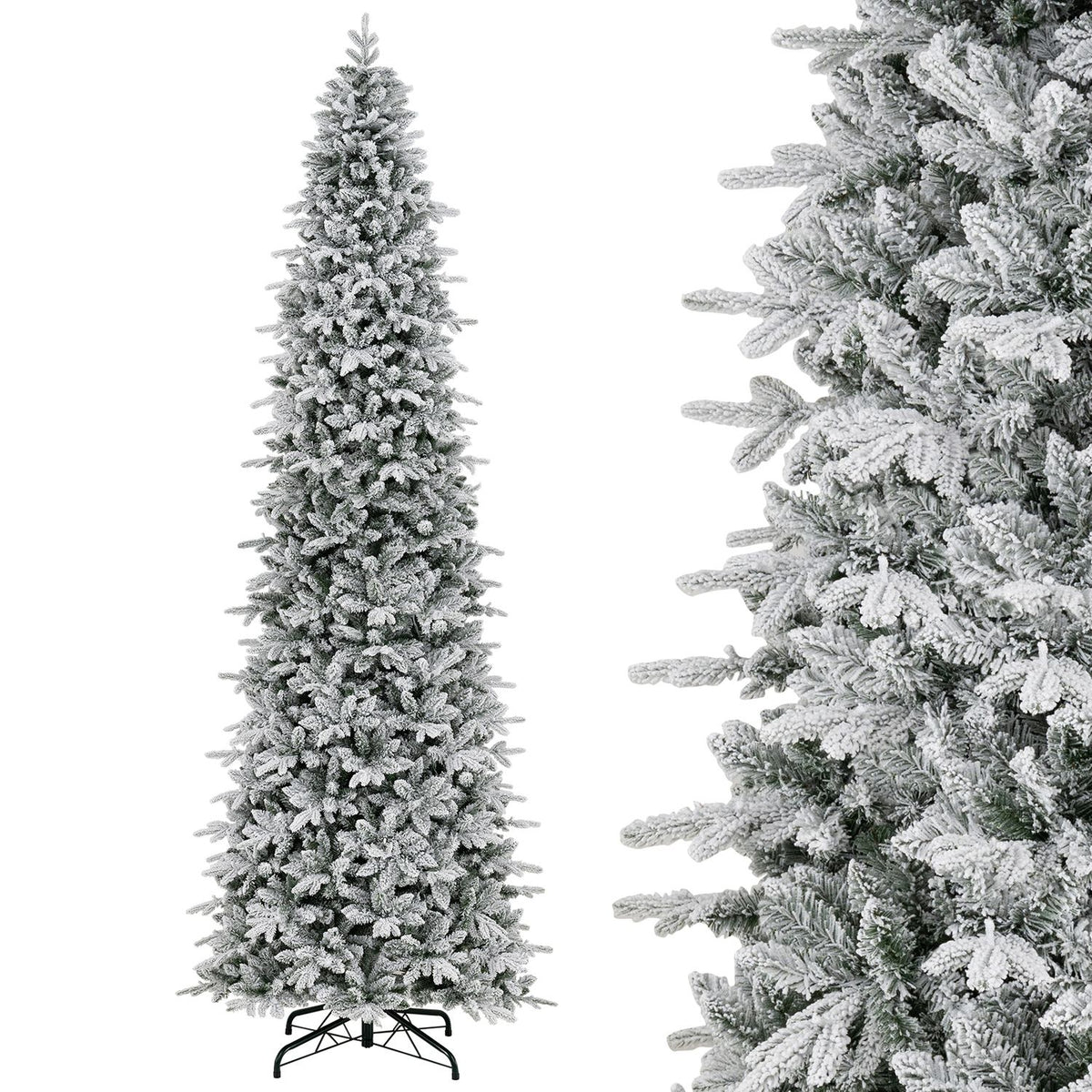 Hinged Artificial Spruce Xmas Tree with 3235/3882 Branch Tips and 1020 Warm White LED Lights