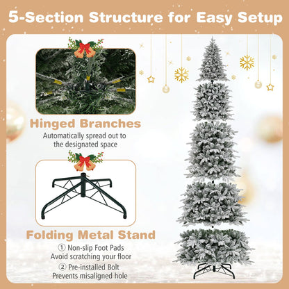 Hinged Artificial Spruce Xmas Tree with 3235/3882 Branch Tips and 1020 Warm White LED Lights