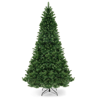 6/7/8 Feet Hinged Christmas Tree with PVC Branch Tips Warm White LED Lights-6 ft - 8 Ft