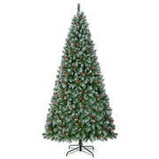 Hinged Christmas Tree with 450 PVC Branch Tips and 200 Warm White LED Lights-5ft - 9 Ft