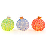 3-Piece Pre-Lit Pop up Christmas Ball Set with Warm White LED Lights