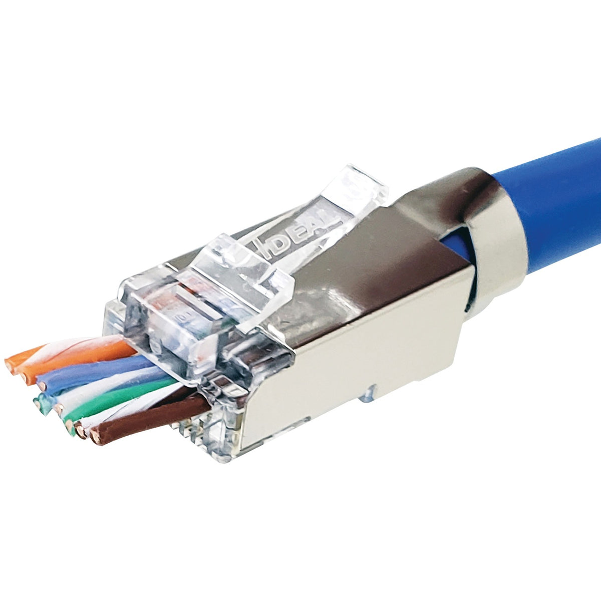 IDEAL Shielded Feed-Thru CAT-6A/6/5E RJ45 Modular Plugs, 25 Pack