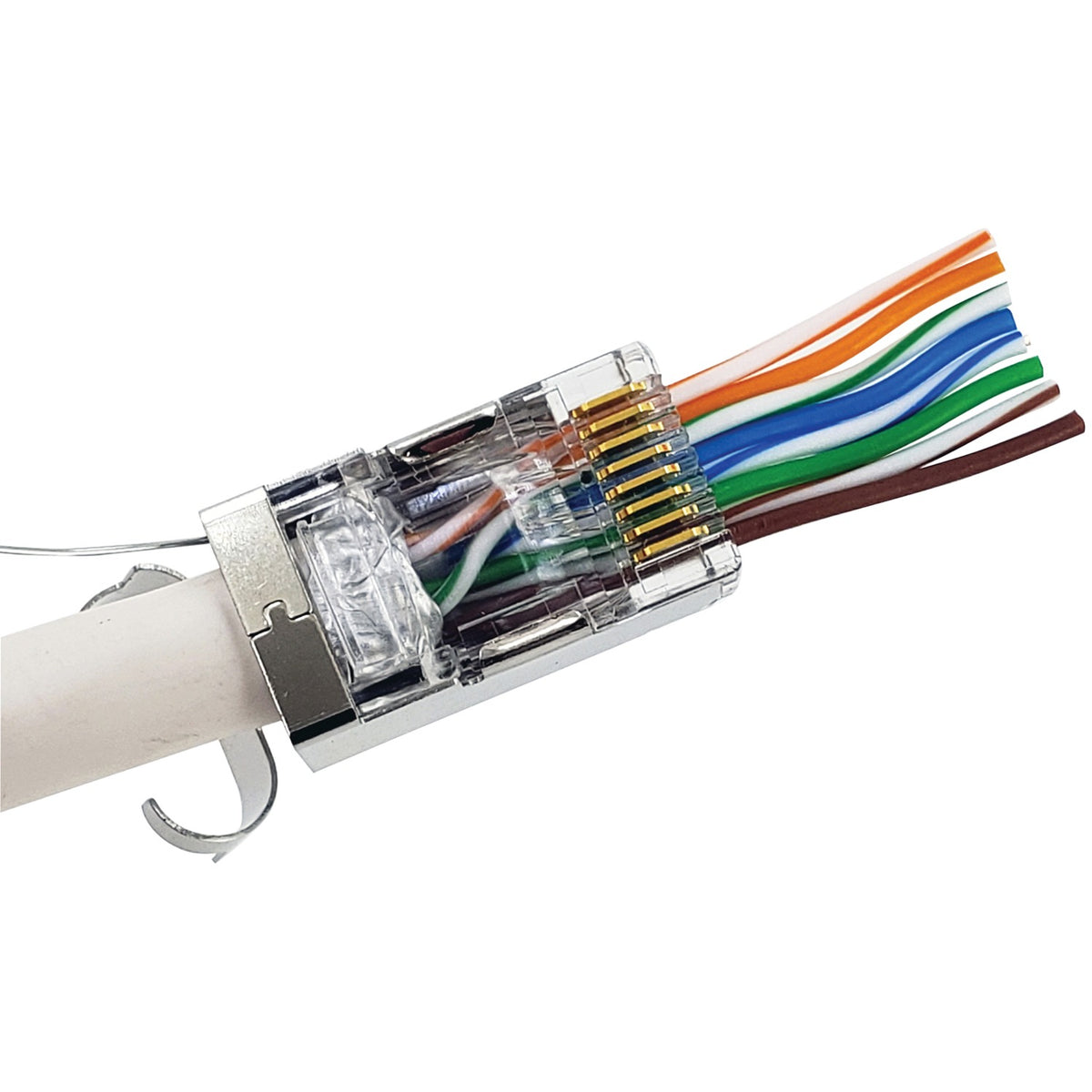 IDEAL Shielded Feed-Thru CAT-6A/6/5E RJ45 Modular Plugs, 25 Pack - view 4