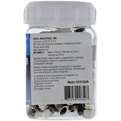 IDEAL RTQ XR RG6 F-Type Compression Connectors, 50 Pack - view 9