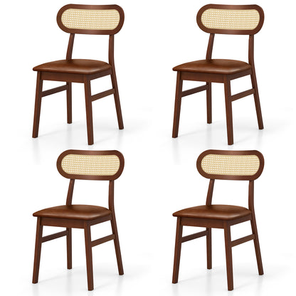 Indoor Mid Century Wood Dining Chairs Set of 2 for Dining Room-Coffee