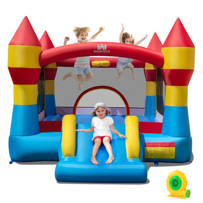 Inflatable Bounce House with Slide & Basketball Hoop
