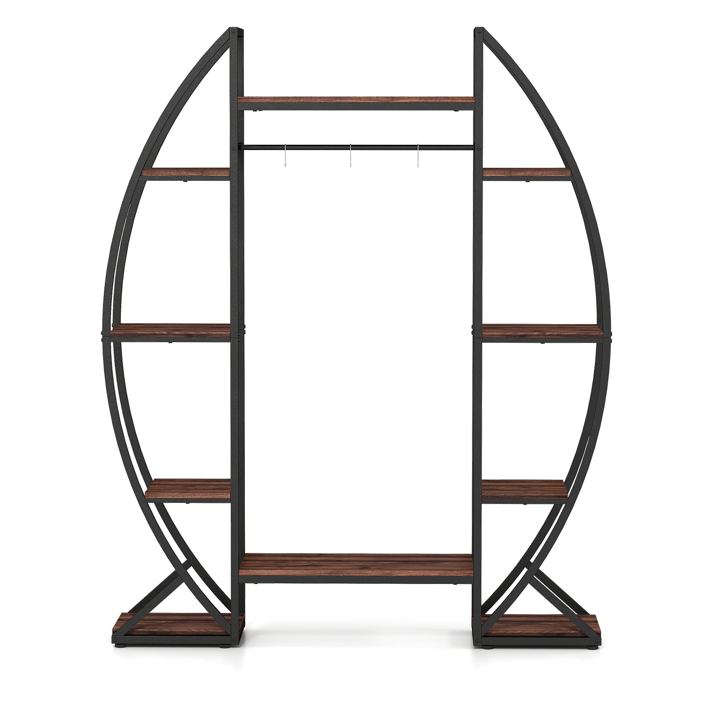 Indoor Plant Stand 63" Tall 10-Tier Corner Metal Plant Shelf Large Flowerpot Holder-Brown