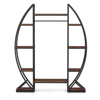 Indoor Plant Stand 63" Tall 10-Tier Corner Metal Plant Shelf Large Flowerpot Holder-Brown