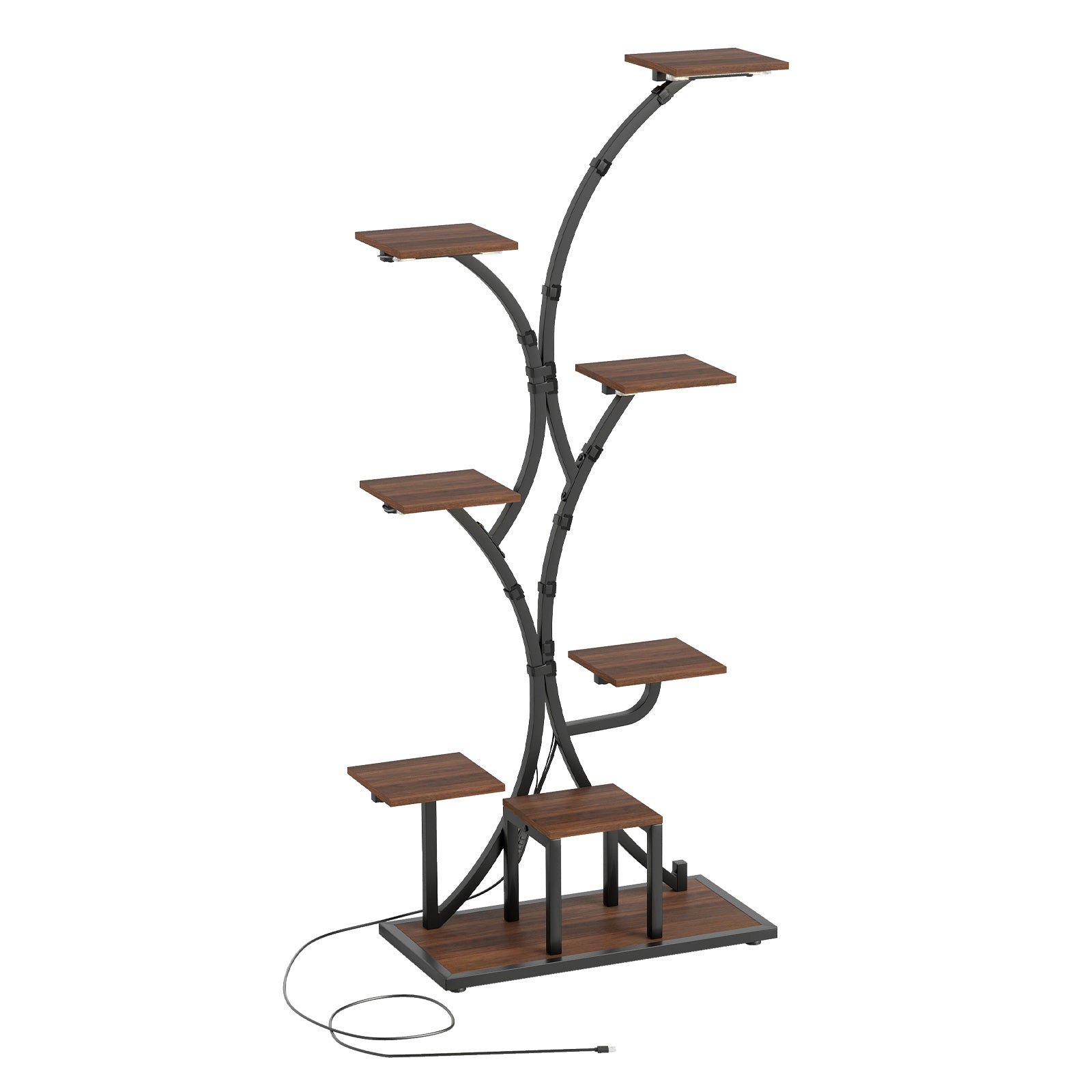 Indoor Plant Stand with Grow Lights 58" Tall 8-Tier Corner Metal Plant Shelf-Set of 1
