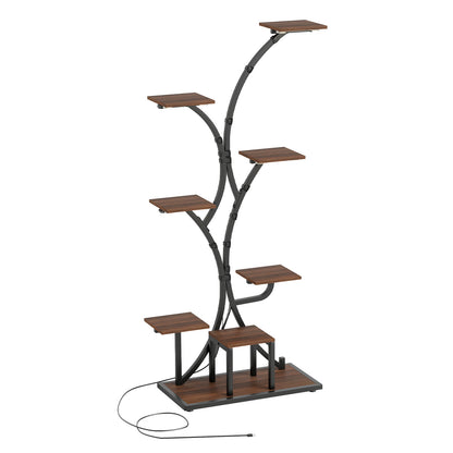 Indoor Plant Stand with Grow Lights 58" Tall 8-Tier Corner Metal Plant Shelf-Set of 1