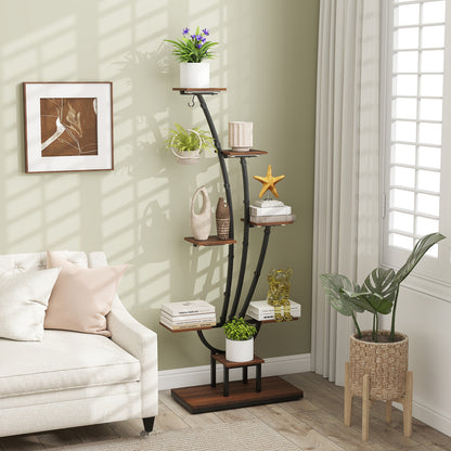 Indoor Plant Stand with Grow Lights Tall 8-Tier Corner Metal Plant Shelf-1 Piece